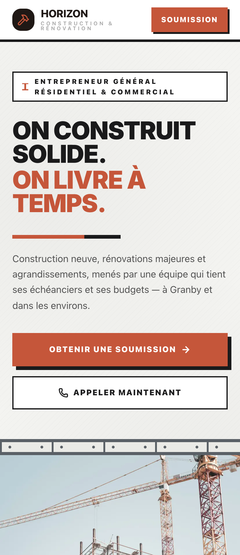Aperçu d’un site d’entrepreneur