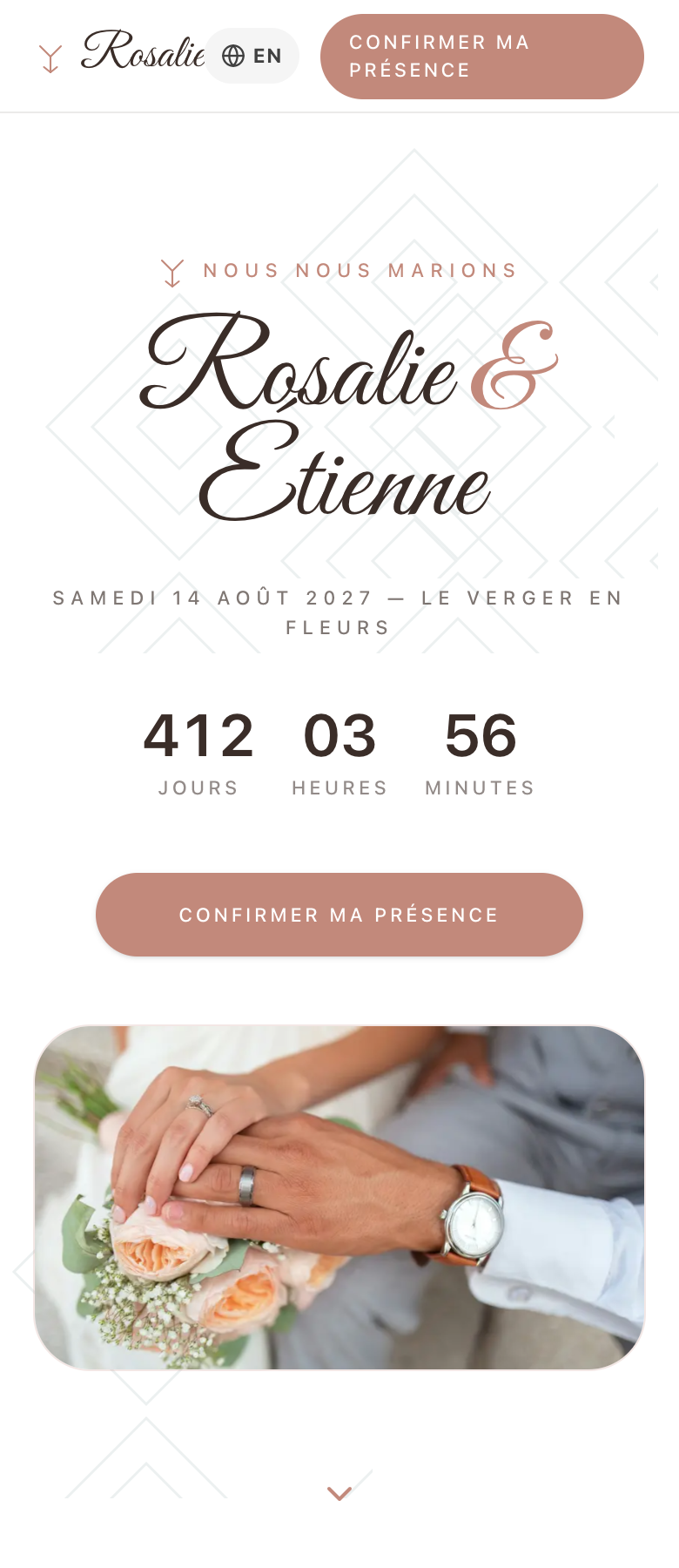 Aperçu d’un site de mariage