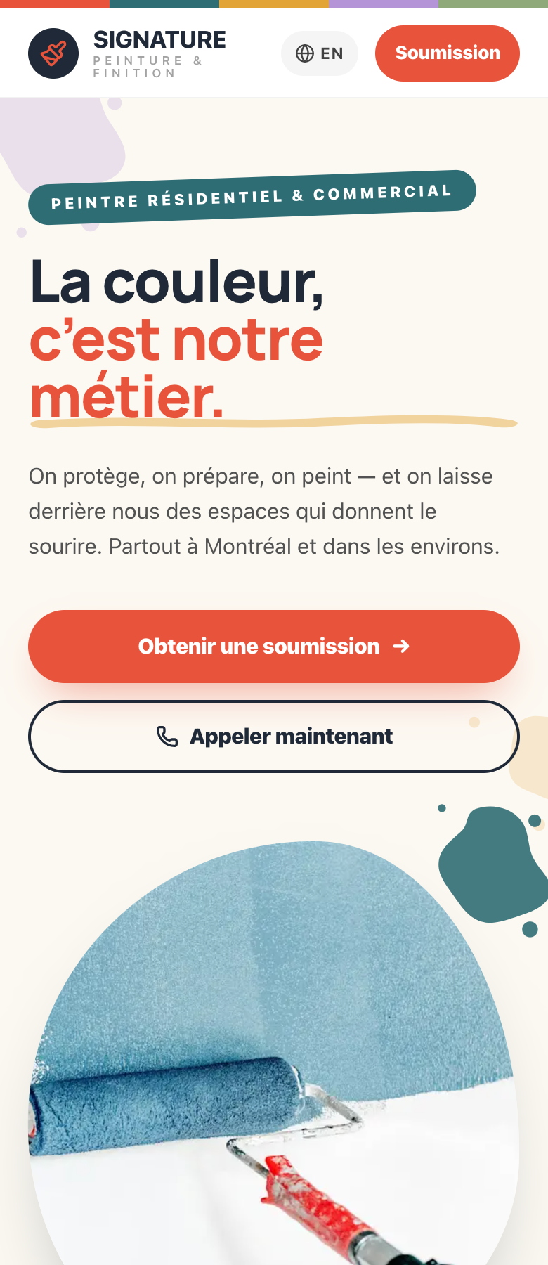 Aperçu d’un site de peintre